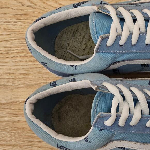 Vans All Over Print Blue Combo Size Womens 9.5 Mens 8 Canvas Suede Sneakers - Picture 6 of 8